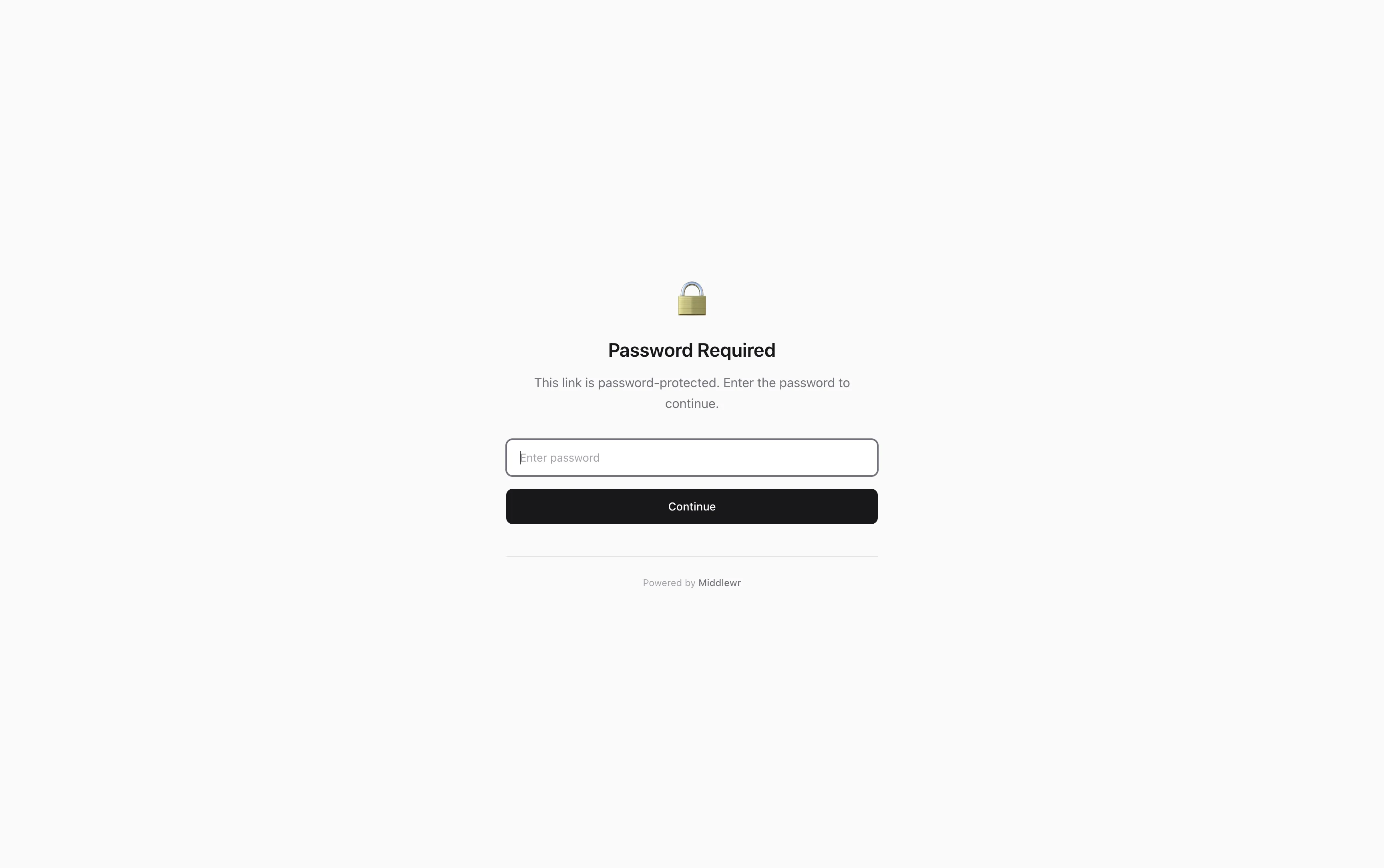 Pagina di accesso con password vista dai visitatori